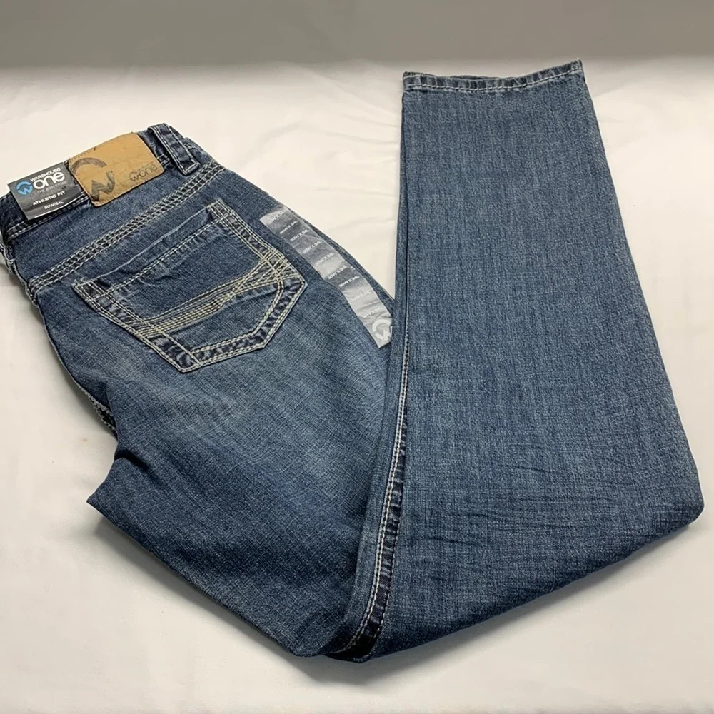 Warehouse One Athletic Fit Jeans Size 30 W x 34 L NWT - Picture 2 of 15